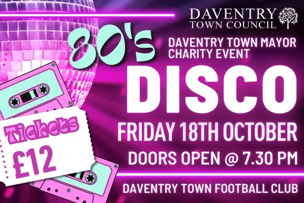 Groove back to the 80s at Daventry Mayors' Charity 80's Disco Event