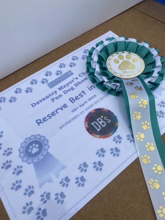 rosette and certificate for winners