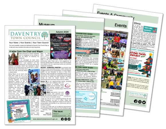 spread of newsletter pages